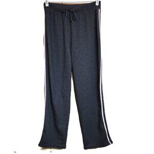 Silver Wear Joggers Sweatpants Black Pink Stripe Size L EUC